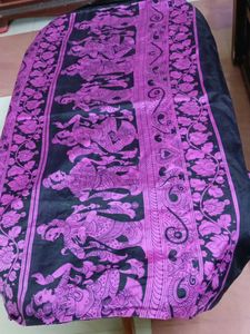 Black Sareewith Kalamkari Design.