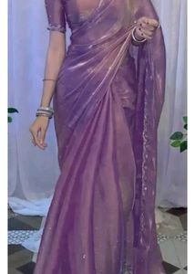 Elegant Lavender Shimmer Saree