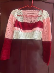 Crochet Crop Top Sweater