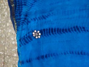 original polish Blue Tie-Dye Saree