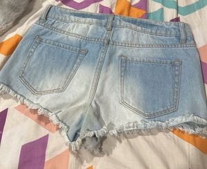 Forever 21 Denim Fringe Shorts