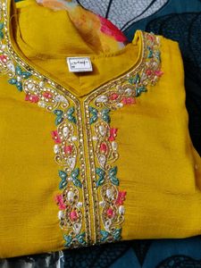 Brand New Mustard Chiffon Suit (Not Used)