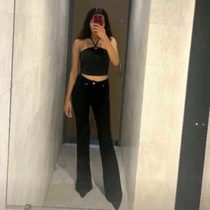 Zudio Bootcut Black Denim For Women