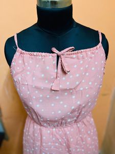 Pink Dress Polka Dot Xl Size