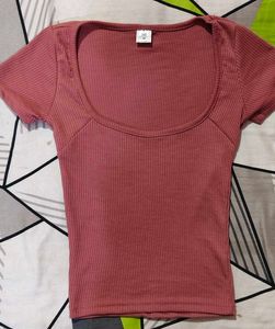 Ribbed Short Sleeve Top