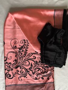 Elegant Peach Saree with Black Blouse
