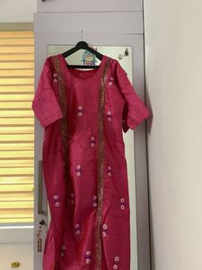 Pink Embroidered Kurta