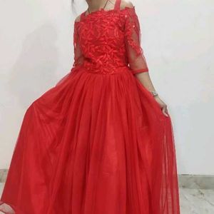 Red Floral Party Dress