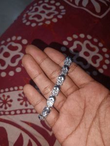 Silver Heart &amp; Crystal Bracelet