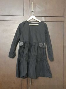 Black Long Sleeve Tiered Dress