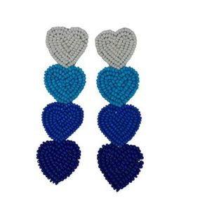 4 layer Heart Design Beads Earring