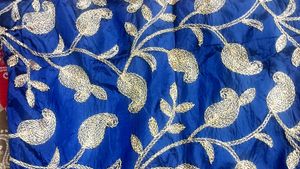 Blue Embroidered Blouse,L,13, K,28Crop Ki Length,