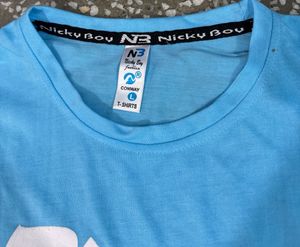 Boys New Blue Graphic Print T-Shirt
