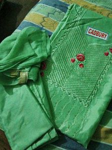 Green Embroidered Kurta Set