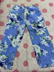 Blue Colour Floral Plazzo