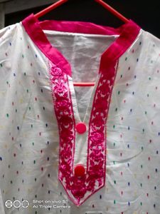 White Kurti &amp; earrings