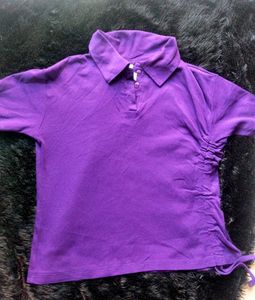 Crop Tie Knot Purple Cute Top