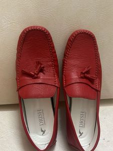 Red Leather Drish Loafers