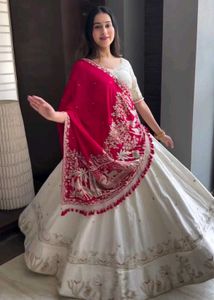 Elegant Lehenga with Red Shawl