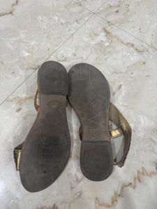 Used Golden Melange Ethnic Sandals Size 3