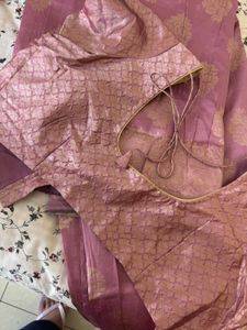 Elegant Pink Saree with Blouse