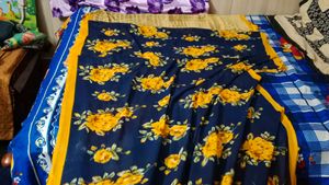 Beautiful Yellow Printed Saare