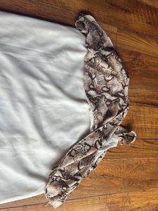 White leopard print A line top