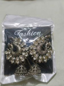 Peacock Jhumka Earrings
