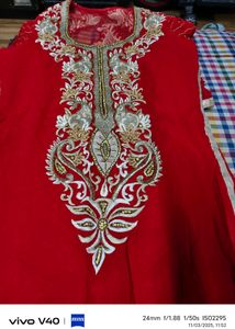 Elegant Red Embroidered Kurta Set
