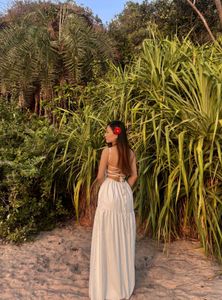 White Tiered Line Dress🤍