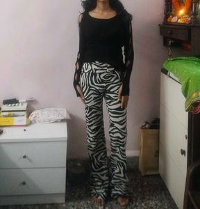 H&M Bootcut Zebra Print Pants