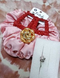 earnings, finger ring, scruniche,nose pin combo se