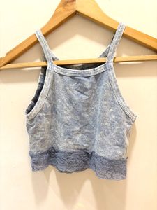 Beautiful Lace Trim Crop Tank