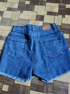 Denim &amp; Black Shorts Combo
