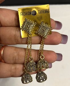 Golden Jhumka Earrings