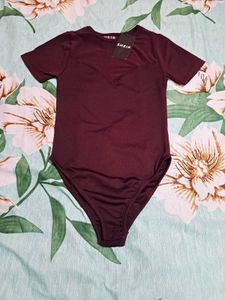 Shein Sheer Yoke  Short Sleeves Bodysuit