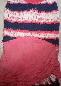 Casual Pink & Navy Dress