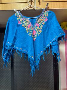 Stylish Kashmiri Wool Poncho Shrug Top.