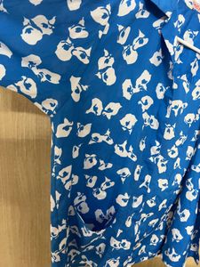 Vibrant Blue PierBe Made in France Abstract Floral