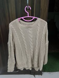 new beige classic minimal oversized sweater