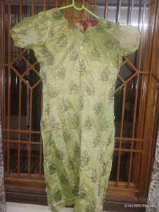 Green Printed Kurta