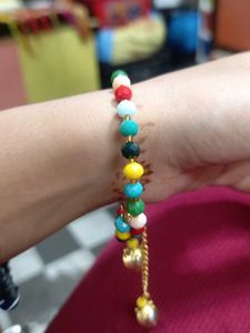 Colorful Beaded Bracelet Rakhi For Bhabi