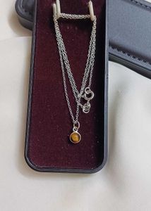 Original Silver Dainty Necklace With Tiger Eye