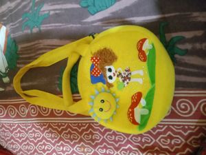 Yellow Cartoon Applique Work Sling Bag. Fixed Rate