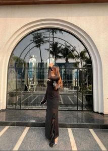 Black Sheer Fringe Dress