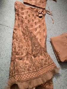 Peach Embroidered Lehenga Choli