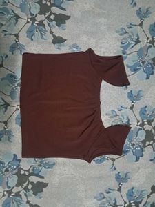 Maroon Casual Crop top