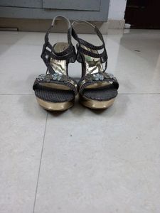 Party Wear Grey Pencil Heels...used Once Only