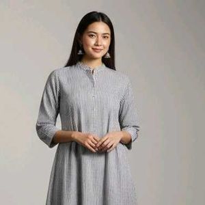 Striped Grey Kurta