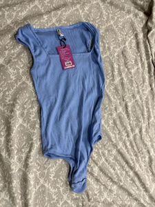 Baby Blue Square Neck Bodysuit